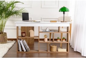 Íróasztal borovi fenyő dekorral 120x130 cm Vesper – Kalune Design