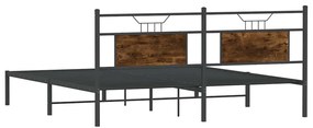 füstös tölgy színű szerelt fa ágykeret matrac nélkül 183x213 cm