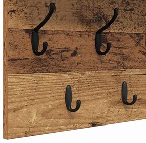 Fali Kabáthorog polcokkal Régi fa 80 x 40 x 12 cm Faanyag