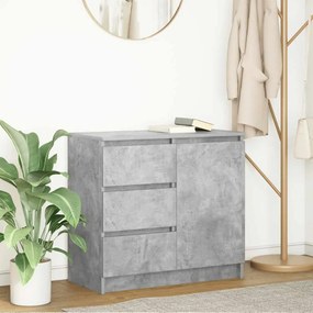 betonszürke szerelt fa tálalószekrény fiókos 71x35x65 cm