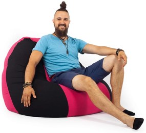 Fekete - Magenta ALL IN Bicolor XXL Babzsákfotel Garnitúra