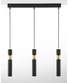 Jupiter 2004 - Csillár zsinóron ALAS 3xGU10/10W/230V fekete/arany