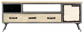 tömör mangófa és acél TV-szekrény 120 x 30 x 45 cm