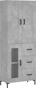 vidaXL betonszürke szerelt fa magasszekrény 69,5 x 34 x 180 cm
