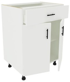 Benita 1 fiókos 2 ajtós Alsó konyhaszekrény Fehér 60x50x80 cm