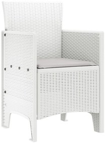 Kerti Szék 4 db Fehér Rattan Standard Tartós Kültéri székek