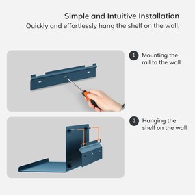 Fali polc JOANNE 400 mm, Modern: tengerészkék