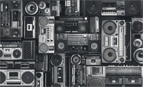 Dekoratív Fotótapéta Hálószobába Retro rádió 416x254 Ragasztó