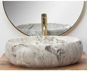 REA-U1020 - LINDA munkalapra helyezhető mosdó, 34x48,5 cm, kerámia/kőhatású