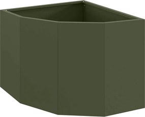 vidaXL Sarok Virágtartó Oliva zöld 45 x 45 x 35 cm Acél