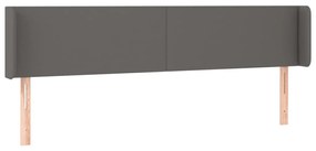 szürke műbőr LED-es fejtámla 183x16x78/88 cm
