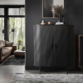 Komoda TRISH 100 cm Dwudrzwiowa Rozsuwana Czarna