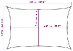 sötétzöld HDPE napvitorla 160 g/m² 3,5 x 5 m