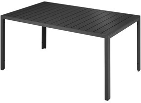 tectake 404401 bianca alumínium kerti asztal állítható magasságú lábak 150x90x74,5cm - fekete/fekete