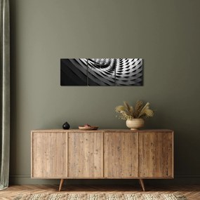 Absztrakt kép - fekete-fehér spirál (órával) (90x30 cm)