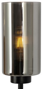 Art Deco állólámpa fekete füstüveggel 2-lámpás - Laura