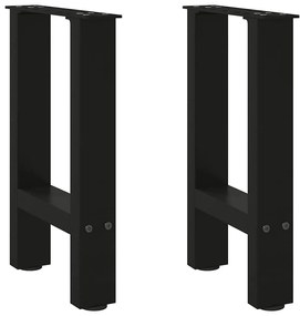 2 db fekete acél dohányzóasztal láb 38 x (42-43) cm