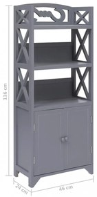 szürke császárfa fürdőszobaszekrény 46 x 24 x 116 cm