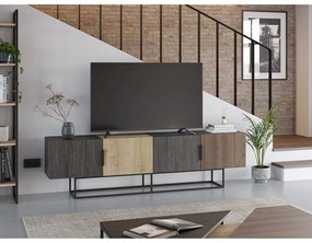 Natúr színű TV-állvány tölgyfa dekorral 200x55 cm Titan – Marckeric