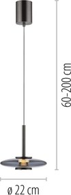 Paul Neuhaus modern függeszték pure vitrum szürke pln2053-15
