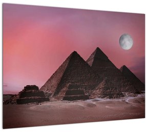 Kép - Piramisok giza, Egyiptom (üvegen) (70x50 cm)