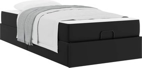 vidaXL Ágykeret matraccal matracmal 2 pcs Fekete PVC