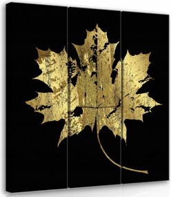 Vászonkép 90x100 Arany juharlevél arany absztrakt textúra ragyogás ősz