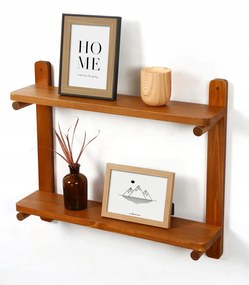 Sumgar fali polc 24" 2 szintes fenyőfából lakásdekorációhoz