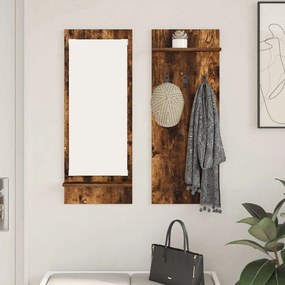 Fali Kabáthorog polcokkal Füstölt tölgy 70 x 10 x 90 cm Faanyag