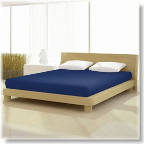Pamut elasthan de luxe éjkék színű gumis lepedő 120/130x200/220 cm-es matracra