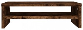 füstös tölgy színű szerelt fa monitorállvány 42 x 24 x 13 cm