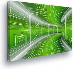 Vászonkép 100x75 Zöld mikrochip alagút Modern művészet a nappaliba