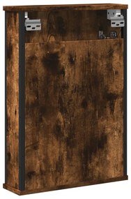 füstölt tölgy szerelt fa tükrös fürdőszobaszekrény 42x12x60 cm