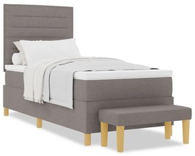 Box Spring Ágy Matraccal &amp; Pad Taupe 90x190 cm Szövet