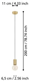 Eglo 900799 - Csillár zsinóron POZUETA 1xE27/40W/230V arany