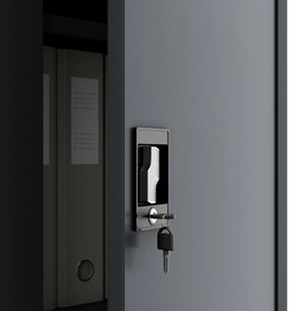 Alacsony fém irattartó szekrény BEATA, 900 x 930 x 400 mm, antracit