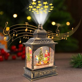 Karácsonyi hógömb lámpa időzítővel, megvilágított