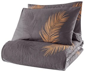 Szürke renforcé pamut ágytakaró és párnahuzat szett 200x220 cm Olivia – Mijolnir