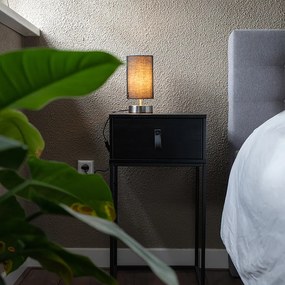 Modern fekete asztali lámpa acél vázzal - Milo 2