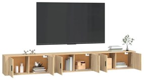3 db sonoma tölgy színű fali TV-szekrény 100 x 34,5 x 40 cm
