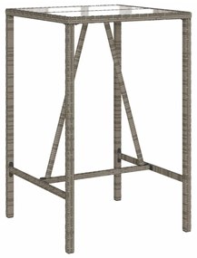 szürke polyrattan kültéri bárasztal 70 x 70 x 110 cm