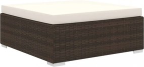11 részes barna polyrattan kerti bútorszett párnákkal