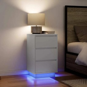 Éjjeliszekrény LED világítással Fehér 38x34x50 cm 38x34x65 cm