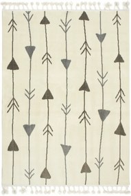 140x190 cm Világos Krém Szőnyeg Nyilakkal Etno Boho