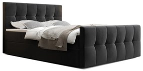 HATAN kárpitozott boxspring ágy, 90x200, monolith 97, jobb