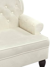 krémszínű bársonypad háttámlával 119,5 x 64,5 x 75 cm