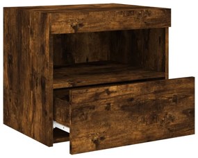 2 db sonoma tölgy éjjeliszekrény LED-fényekkel 50x40x45 cm