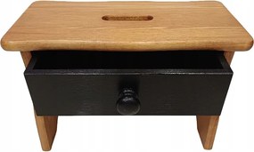 Magas Éger Pácolt Etetőszék Fekete Fiókkal Zsámoly Szék