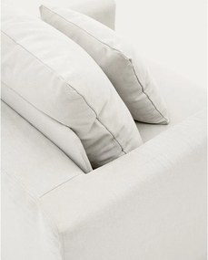 Fehér len fotel Nora – Kave Home