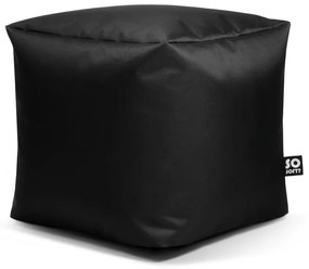 Fekete bőrutánzat gyerek babzsákfotel Cube M – So Soft?